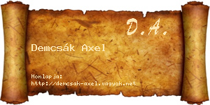 Demcsák Axel névjegykártya